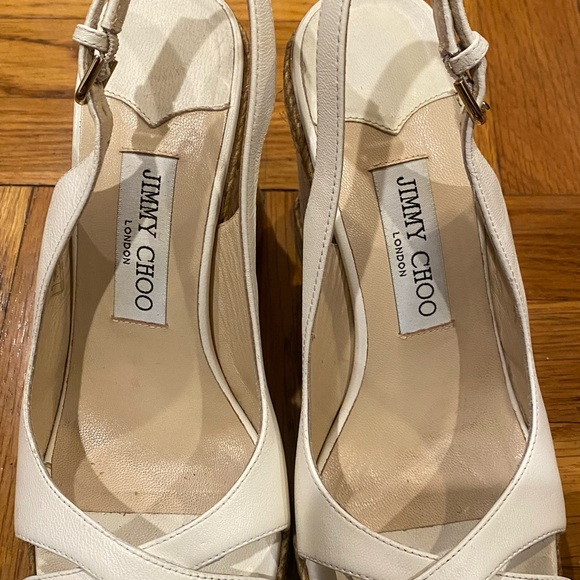 Authentic beautiful Jimmy Choo Cream Wedge Sandals - Picture 3 of 3